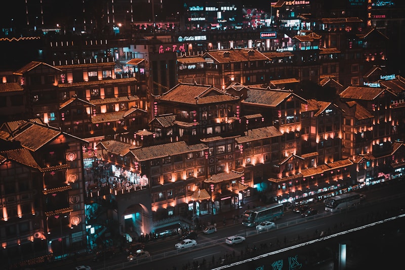 Jinli ancient street red lantern night view