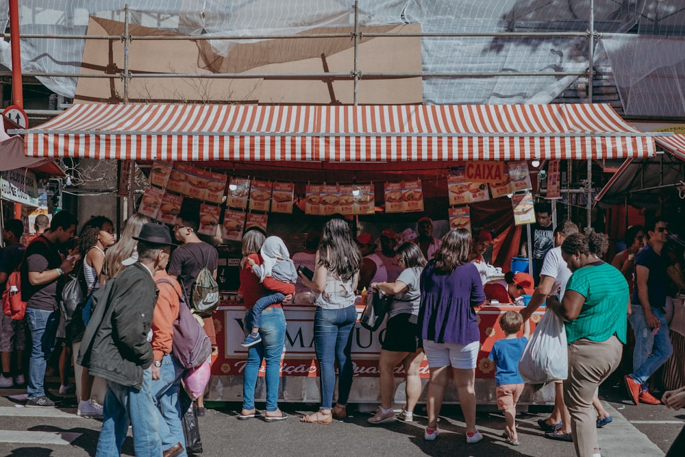 people near store