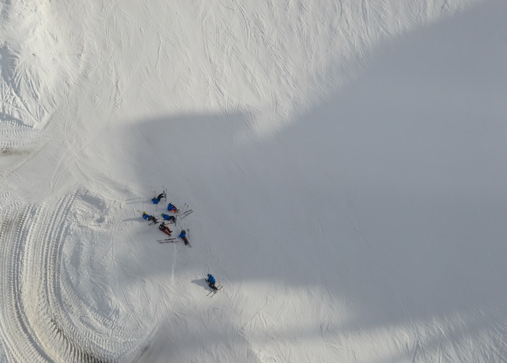 aerial view of snow