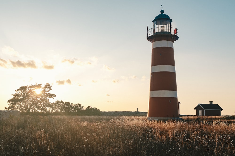 white and red lighthouse