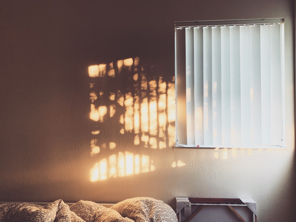 white vertical blinds