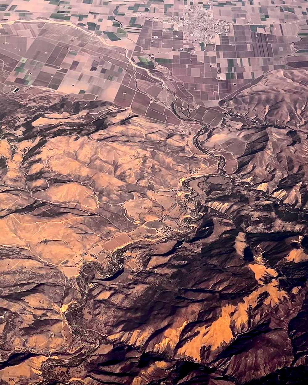 aerial view of rock formation