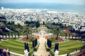high angle photo of city