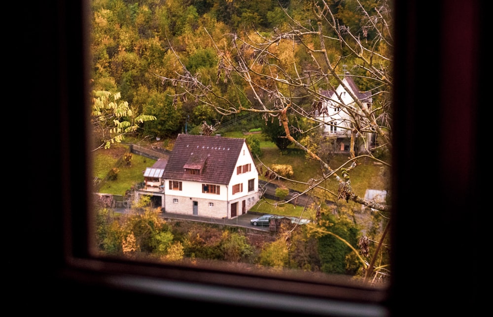 white and brown house