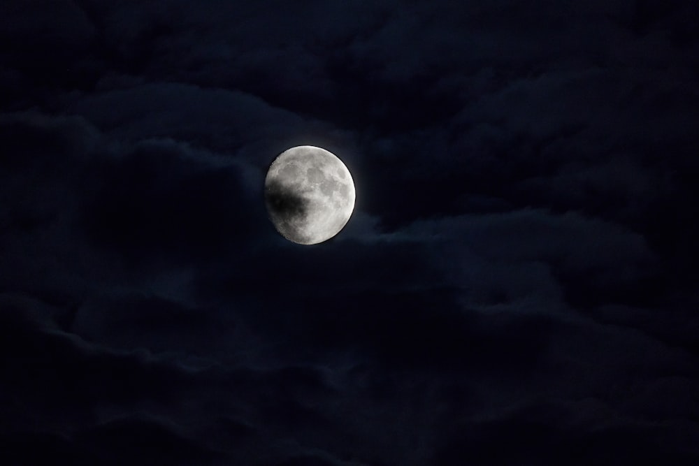 moon behind clouds