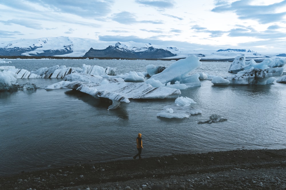 white ice blocks