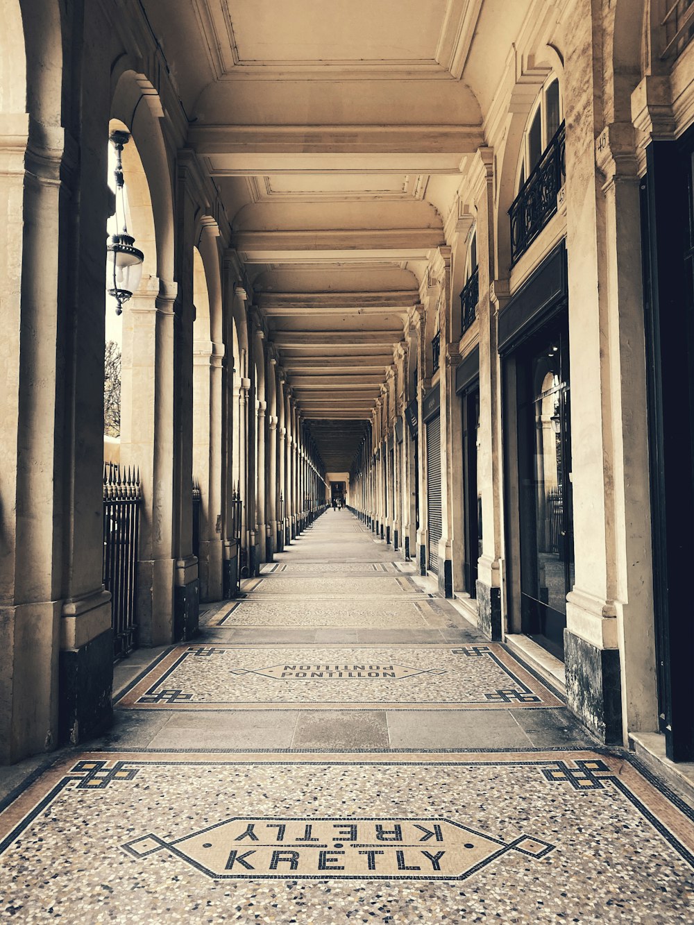 empty hallway between columns