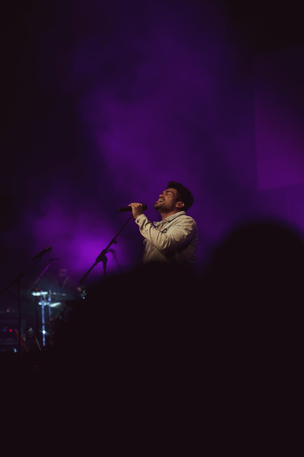 man holding microphone