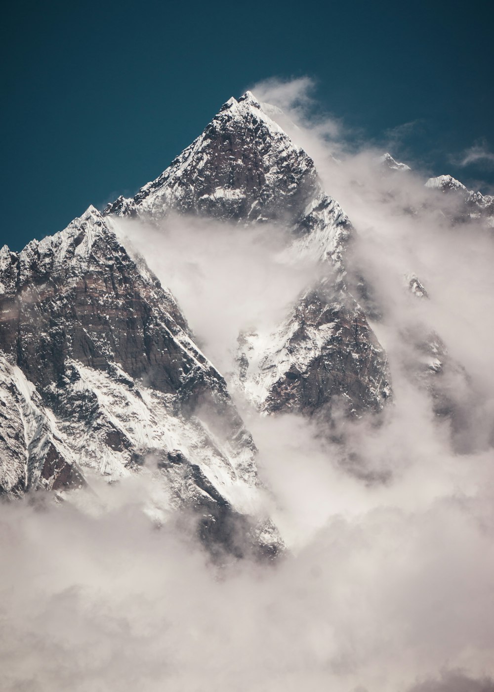 mountain covered with fogs