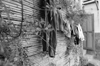Softly lit image of menstrual underwear drying on a line, symbolizing sustainability and care.
