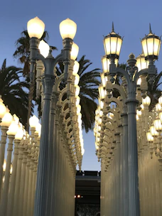 Evening shot of a well-maintained plot near Lulu Mall with street lamps glowing.
