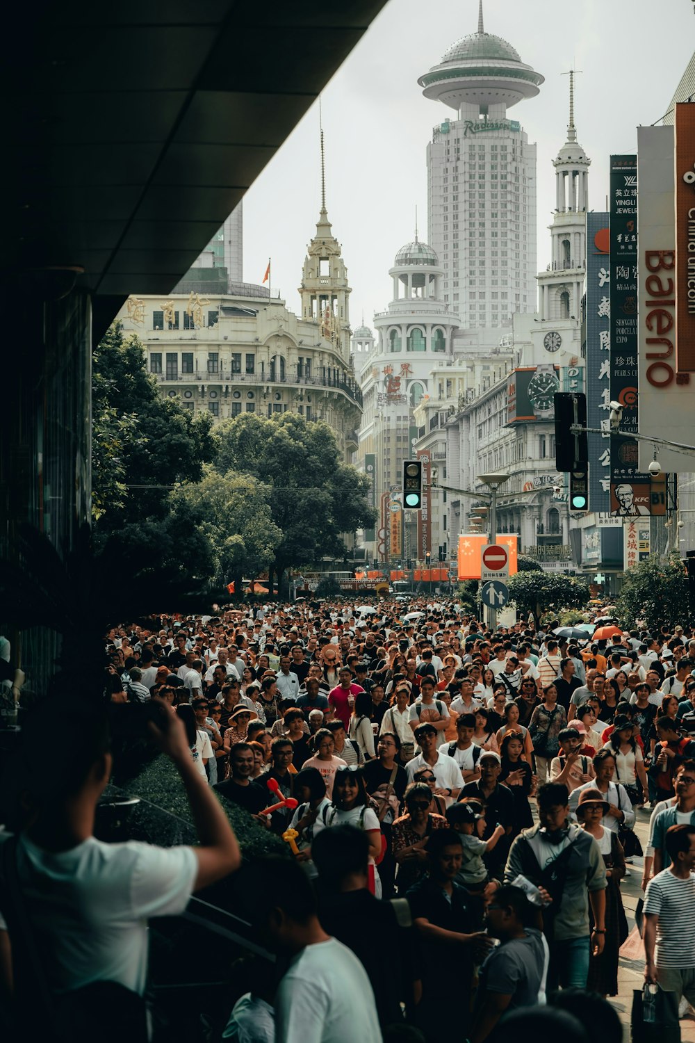 people on road