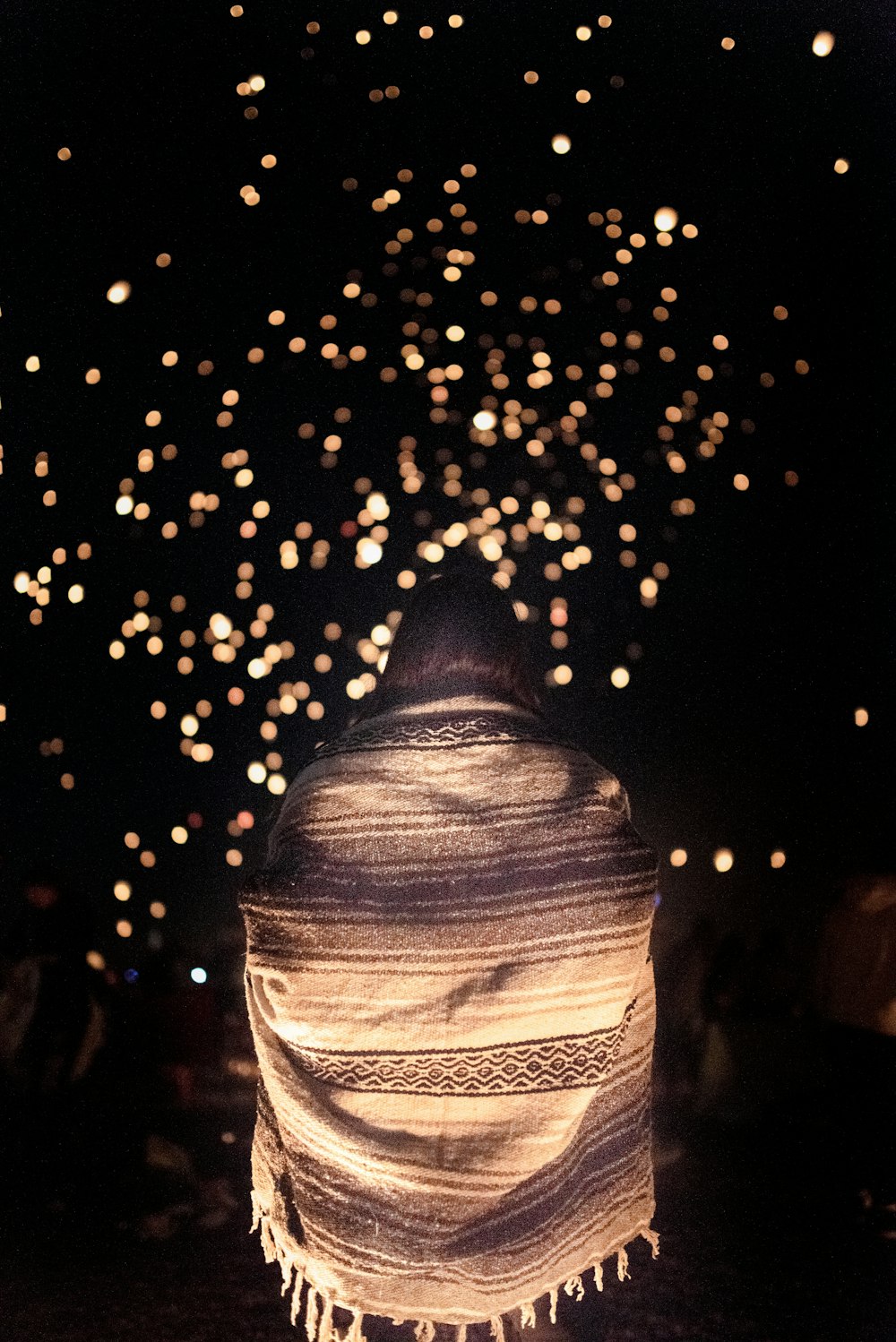 woman covered with shawl