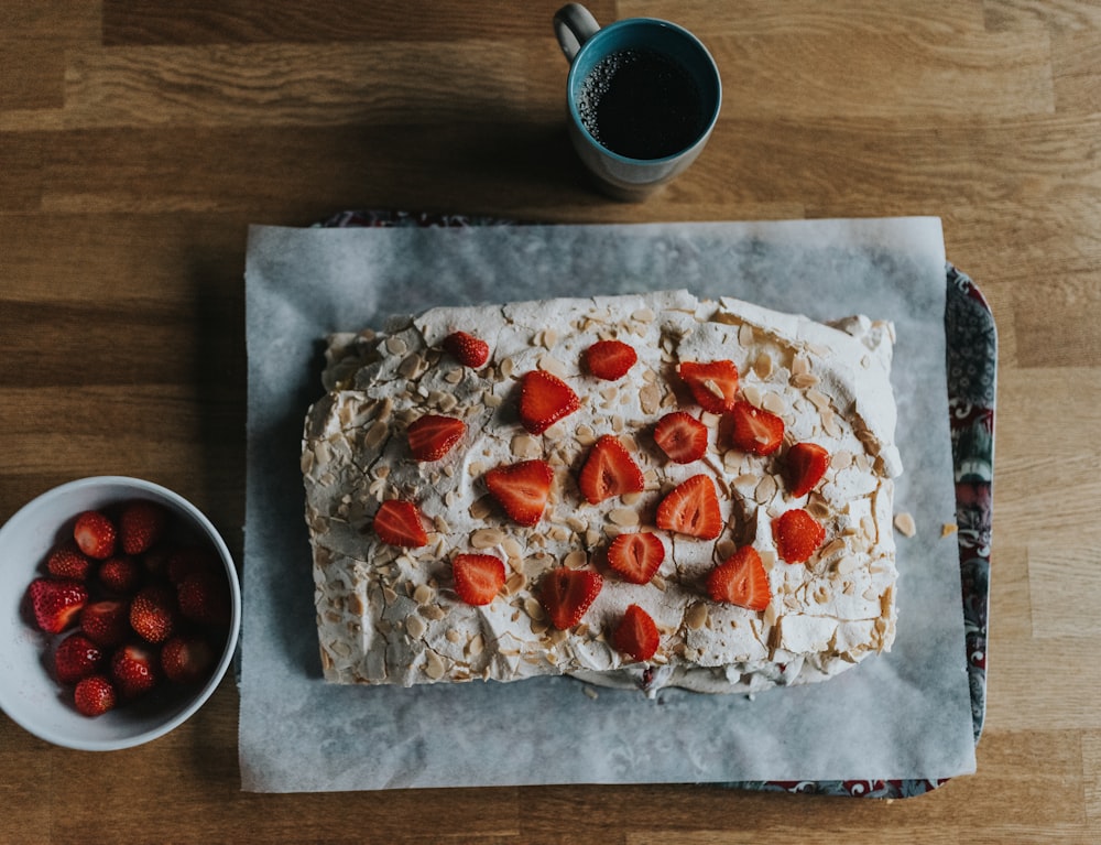 baked pastry with strawberry fruits