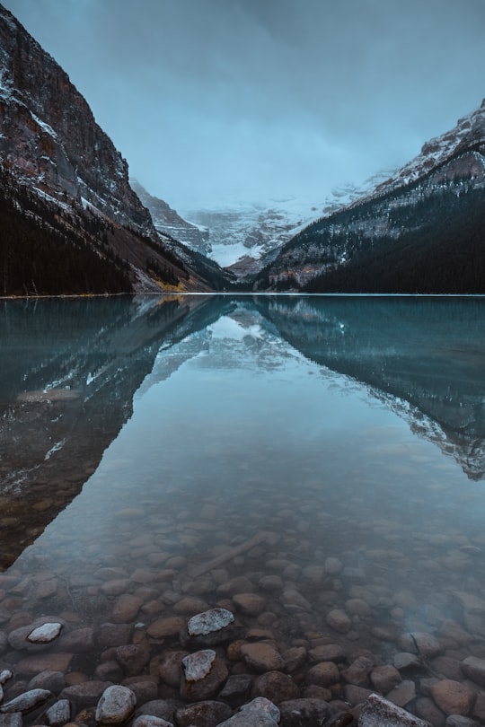 calm body of water in Banff National Park Canada
