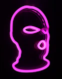 black and pink mask