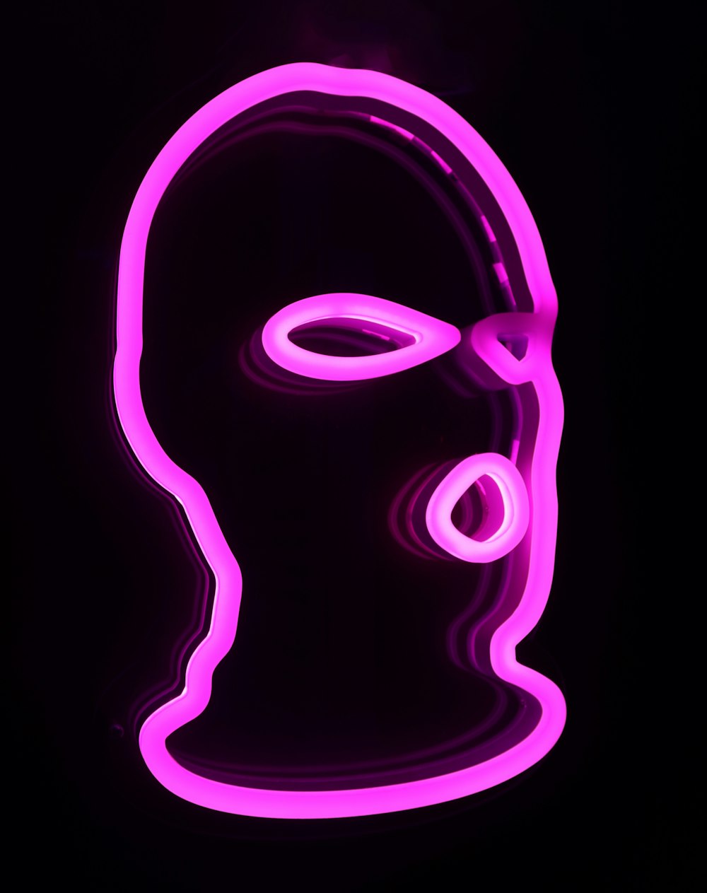 black and pink mask