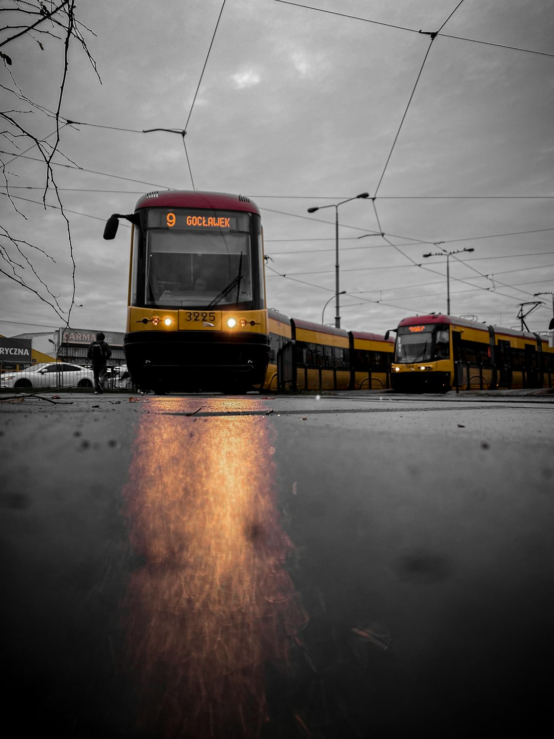 yellow and black train