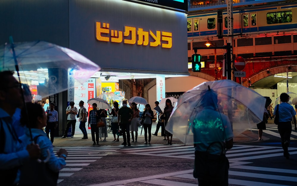 people crossing on street