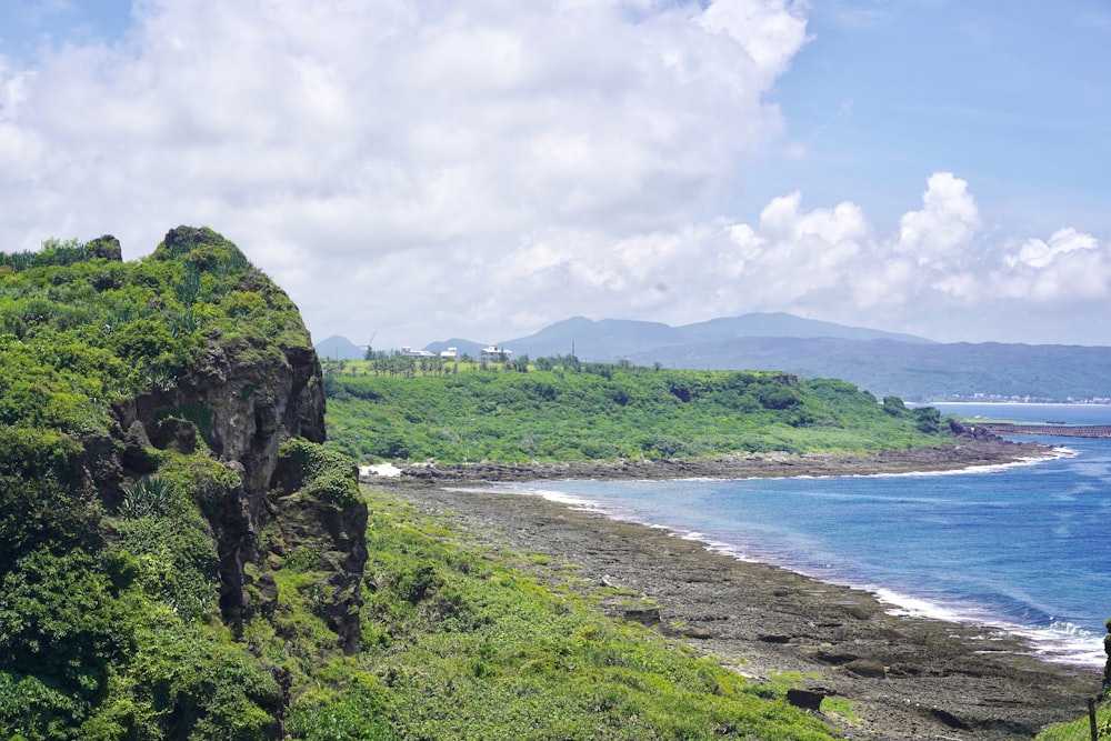 grass island during day