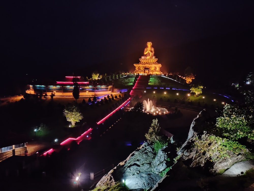 buddha statue at night