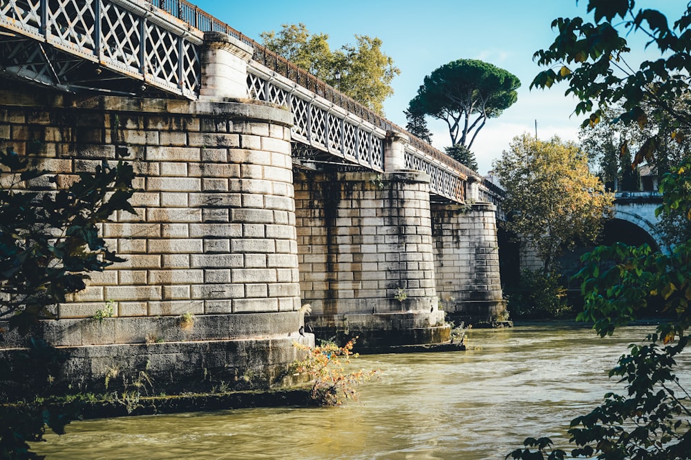 gray concrete bridge over a body of water