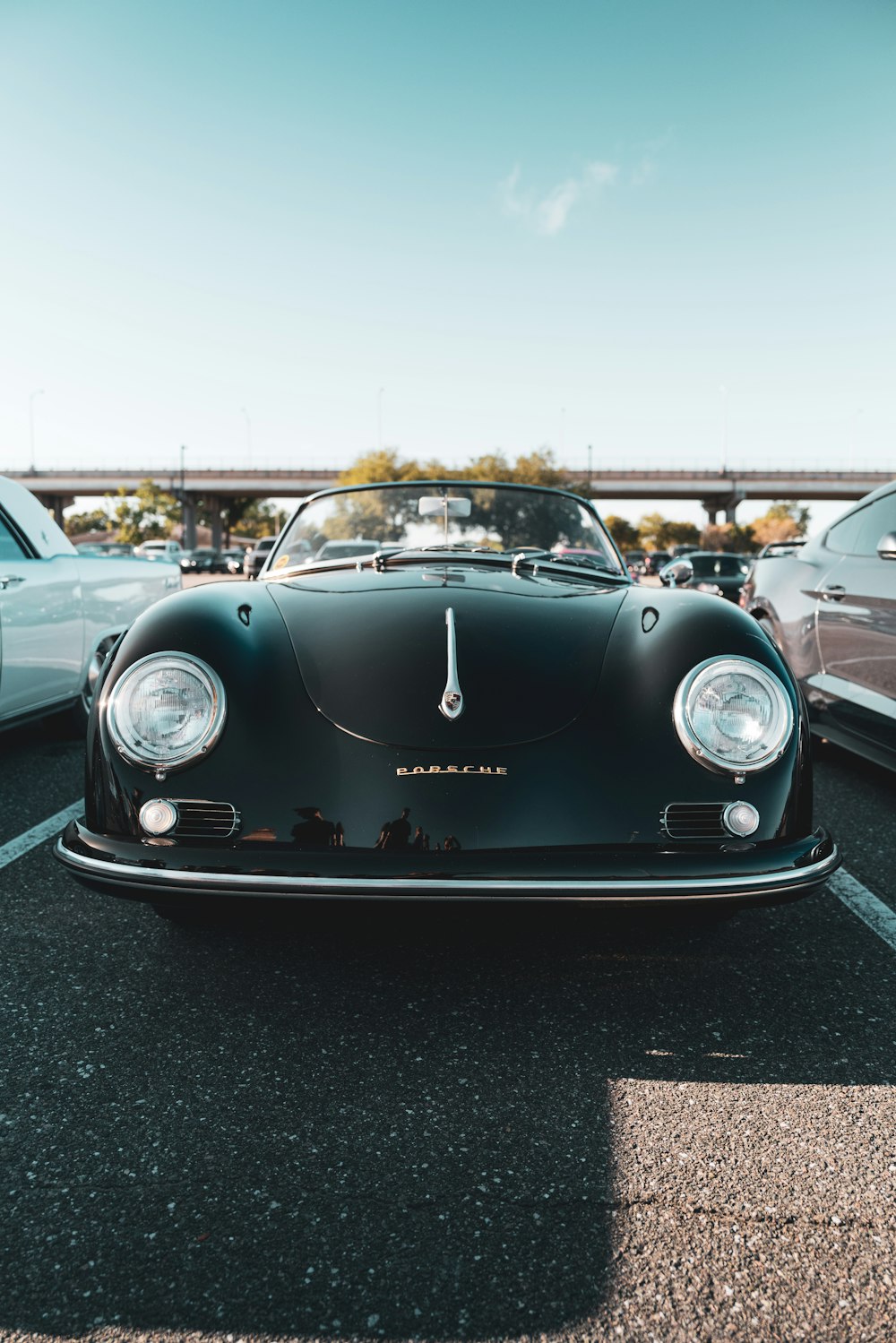 black convertible car parked on parking area