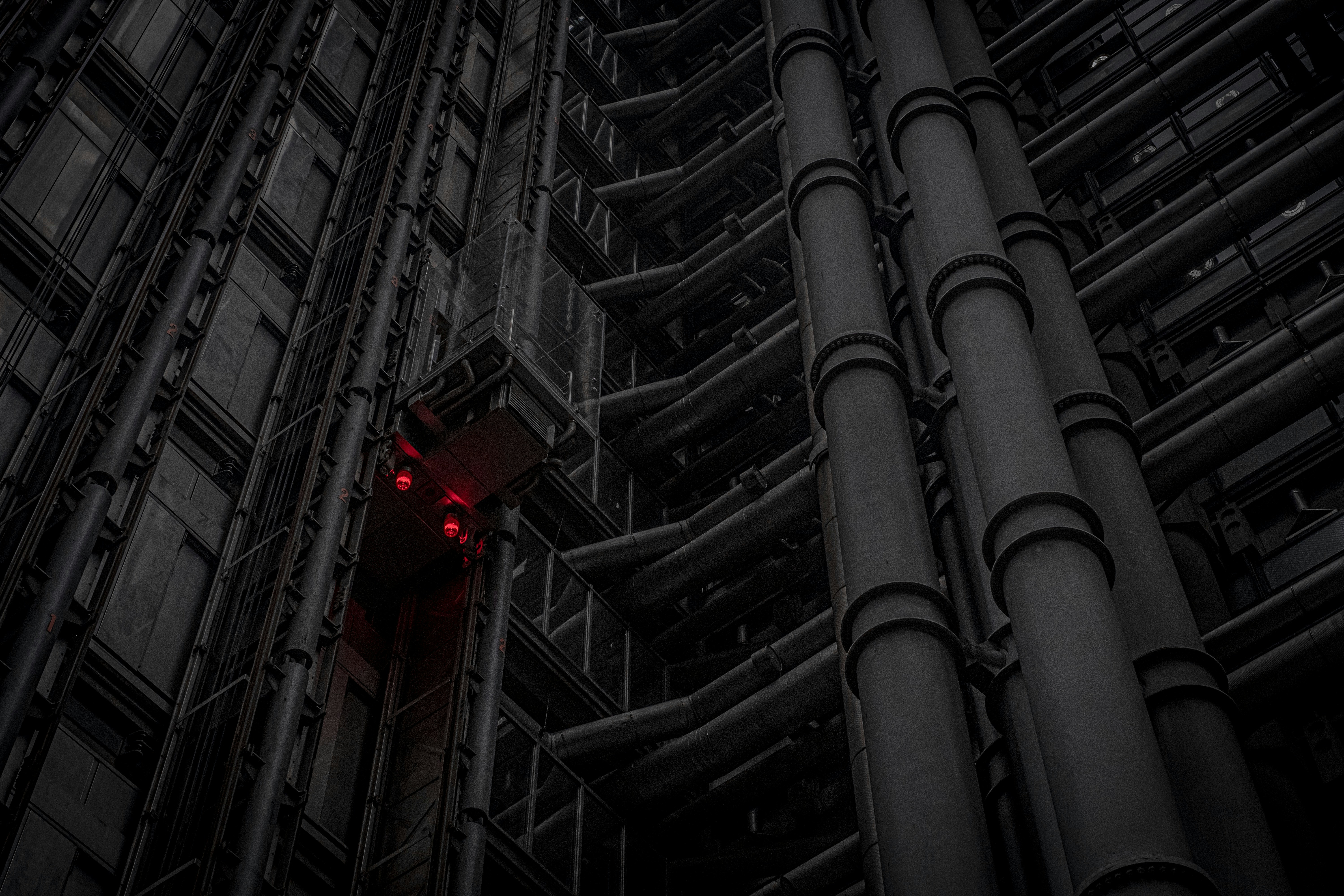 gray metal building structure