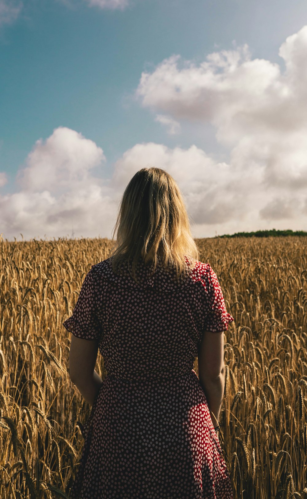 woman in crop field