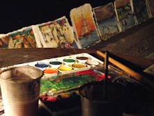 multicolored painting palette