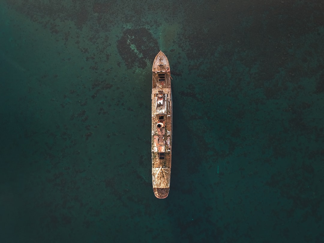 aerial photo of boat