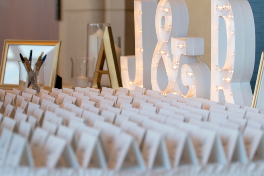 white free standing letters