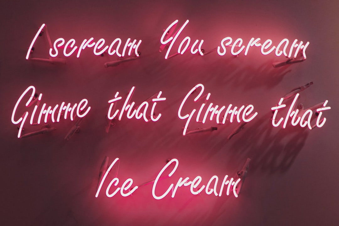 i scream you scream neon light signage