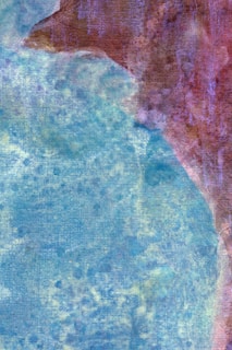 A creative mix of anime and semi-realistic styles showcasing modular art techniques in blues and purples.