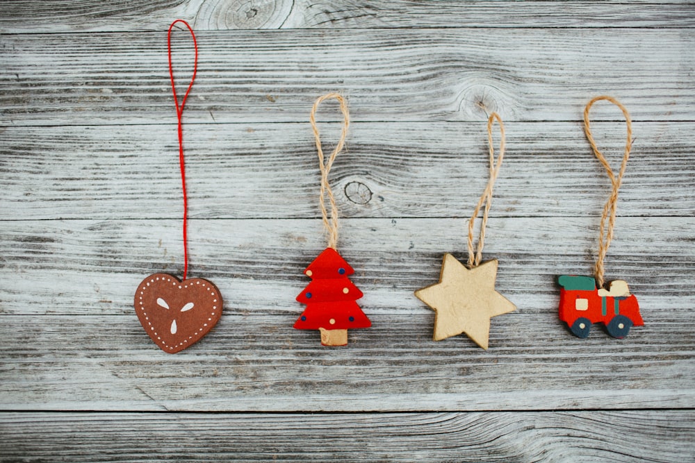 four assorted Christmas decors