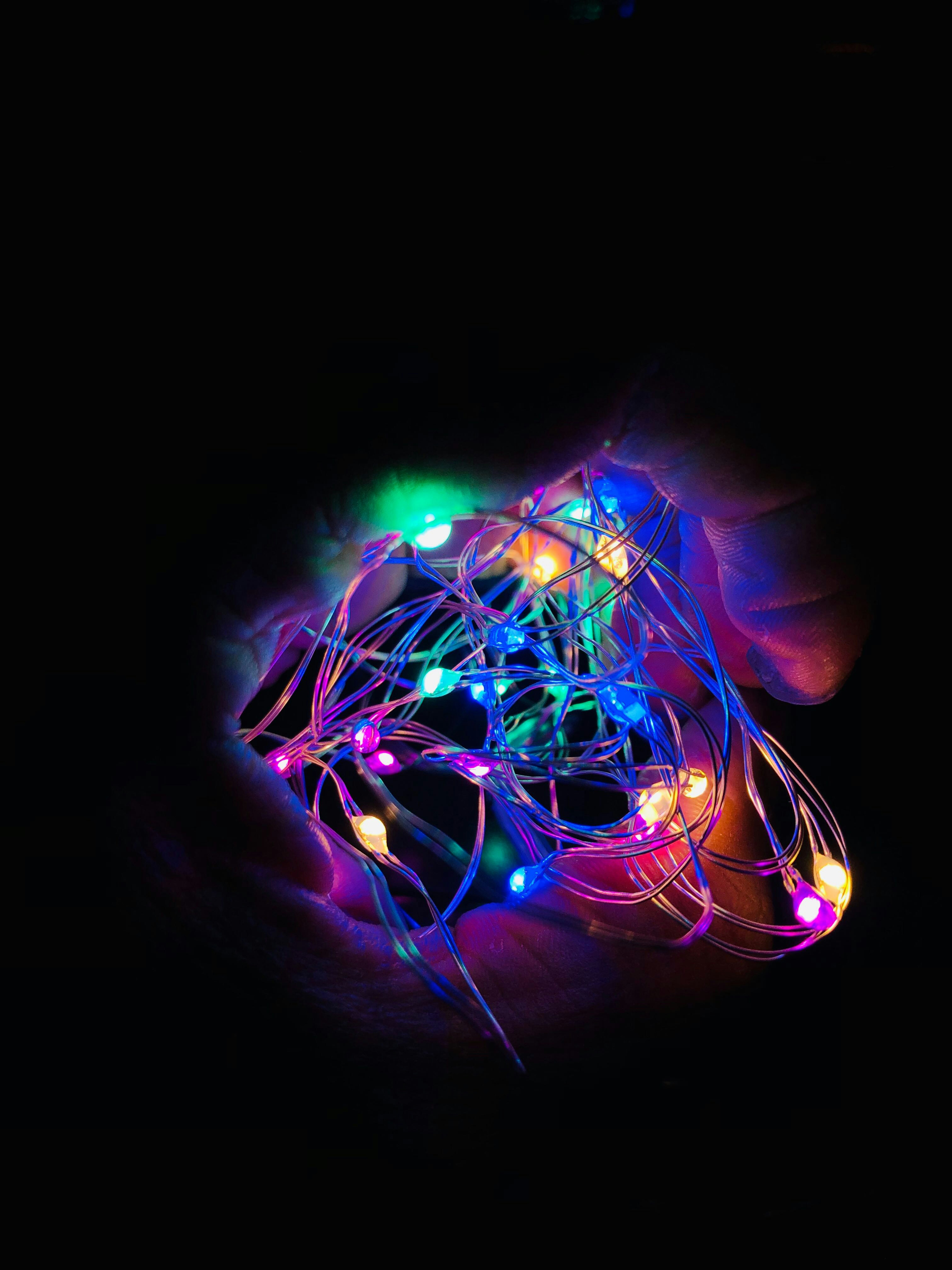 assorted-colored LED light