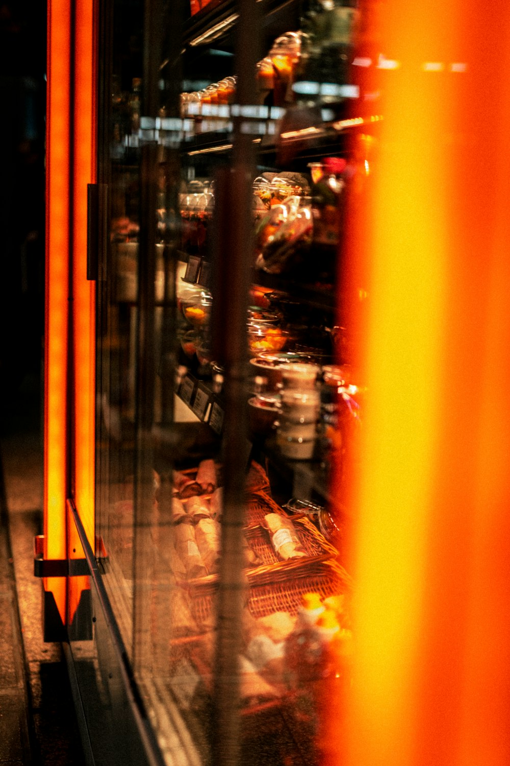 food displayed inside a refrigerator