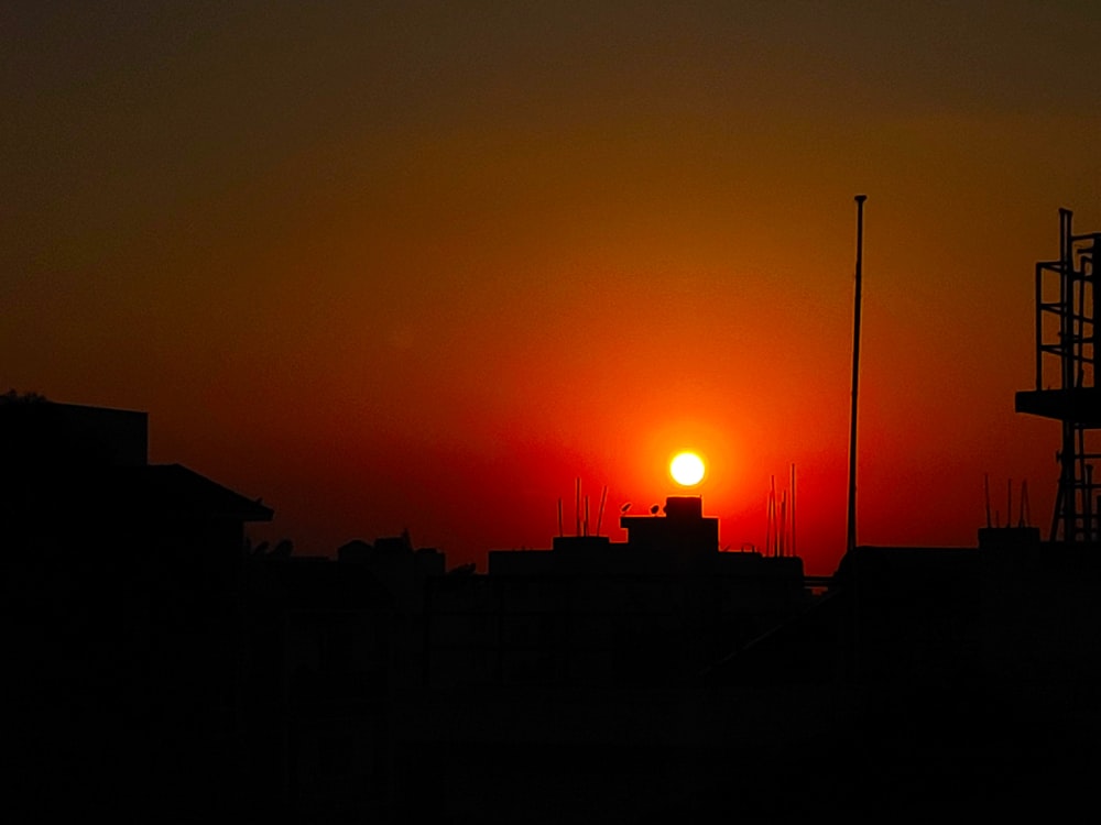 building silhouette at dawn