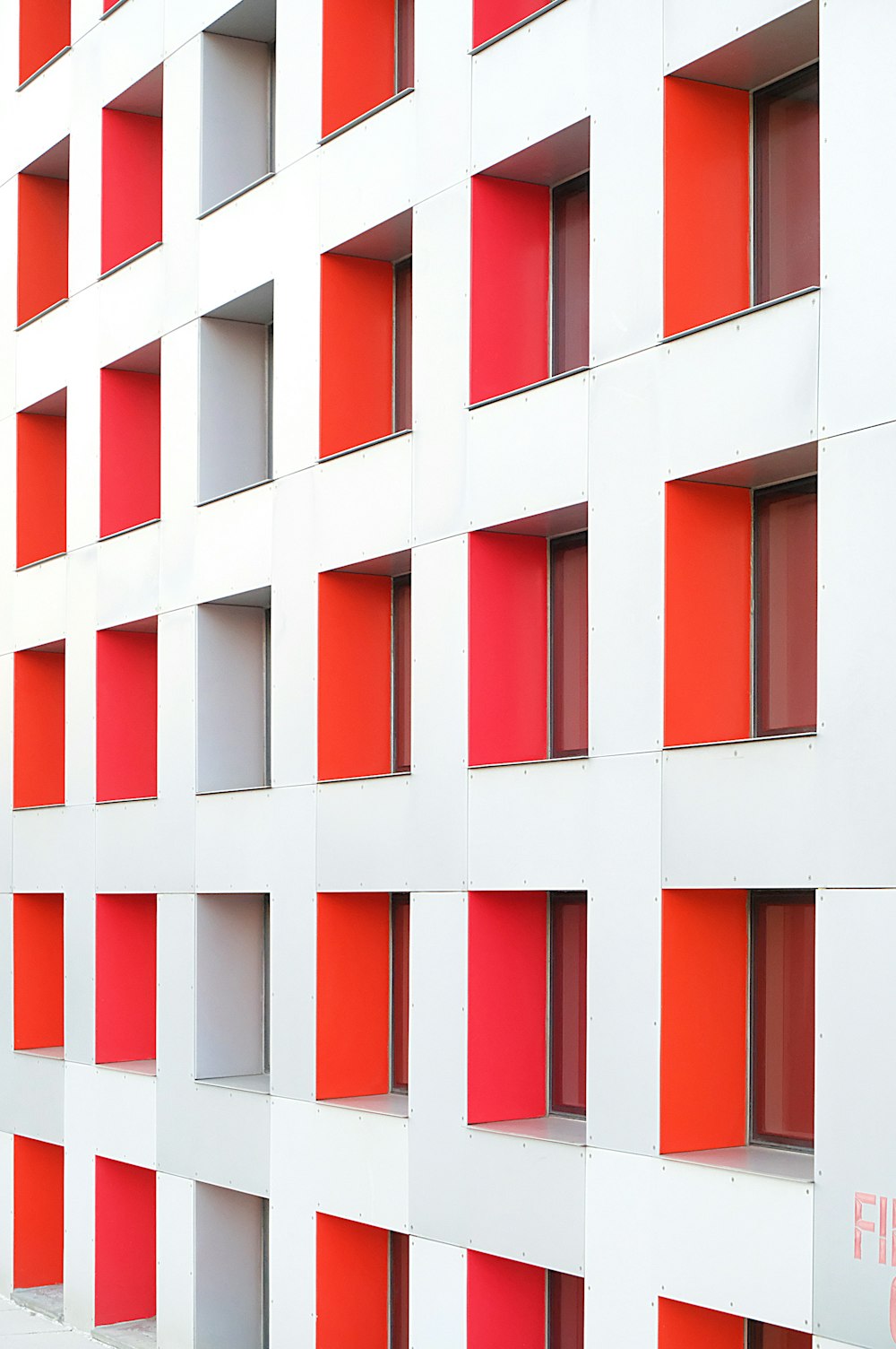 white and red concrete building