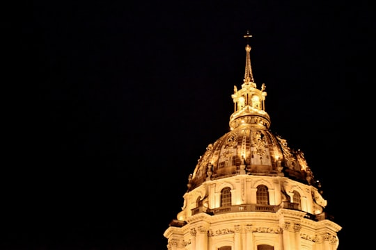 cathedral top at night in Les Invalides France