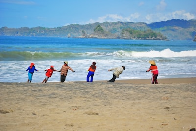 six children near ocean