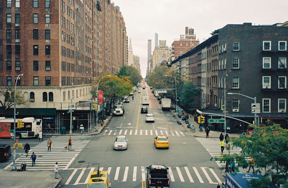 wide road with vehicles