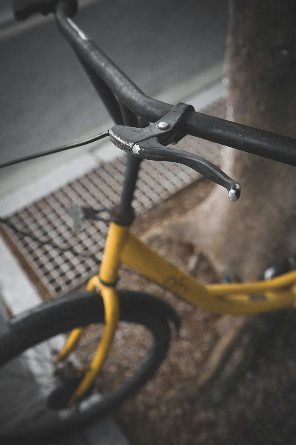 yellow and black bicycle