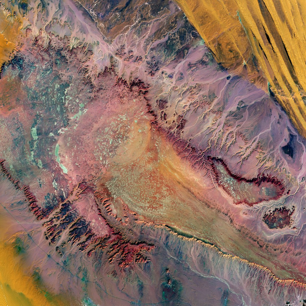 エジプトの砂漠の航空写真
