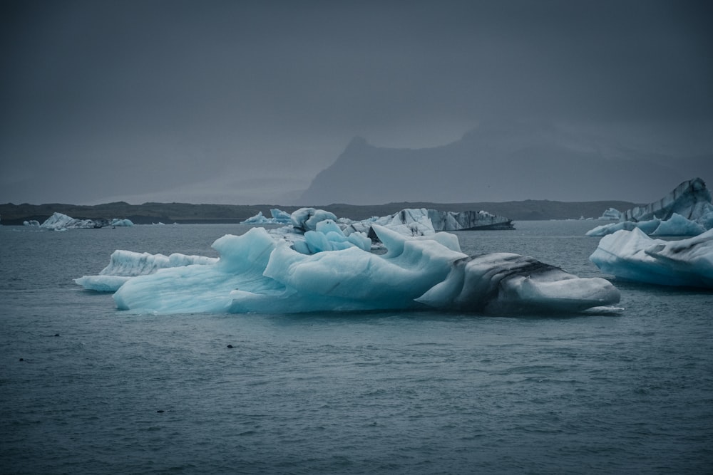 Icebergs sur plan d’eau