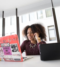 woman using laptop computer