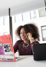 woman using laptop computer