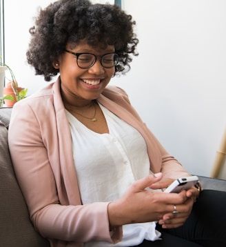 woman using smartphone