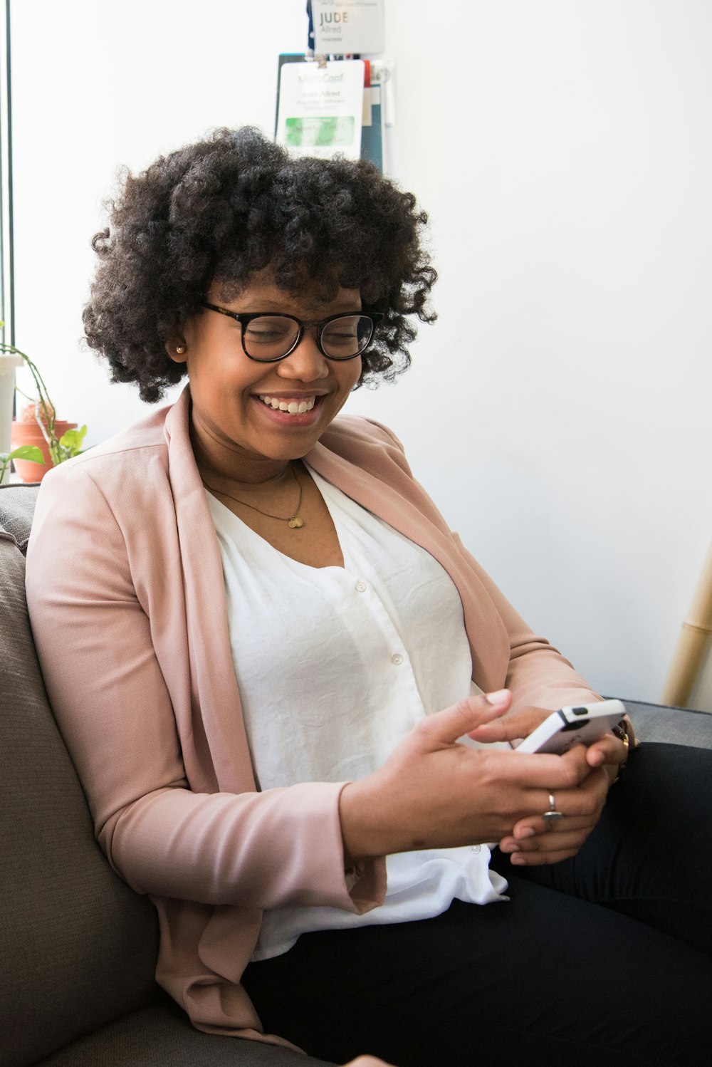 woman using smartphone