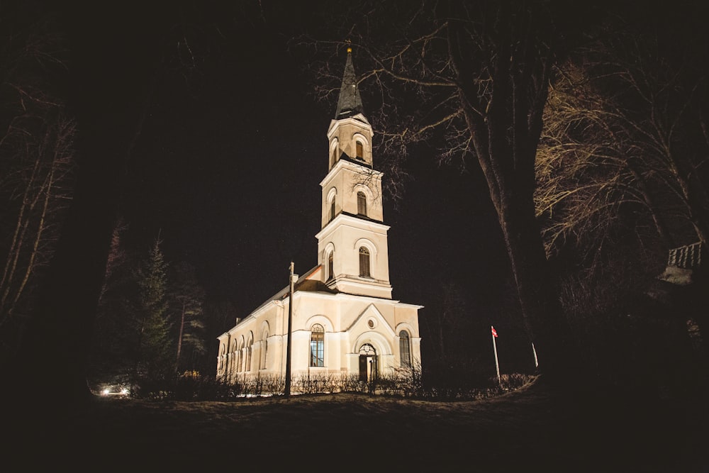 photo of white painted cathedral